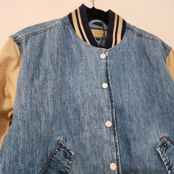 New BLANKNYC Blue Quilted Varsity Jacket - Small - Picture 8 of 12